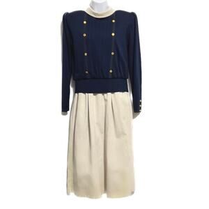 CIAO LTD women’s vintage long sleeve sweater Faux Suede dress Sz 10